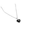 Longevism~ Wind Black Love Pendant Silver Necklace Women's Fashion Design Clavicle Chain Accessories