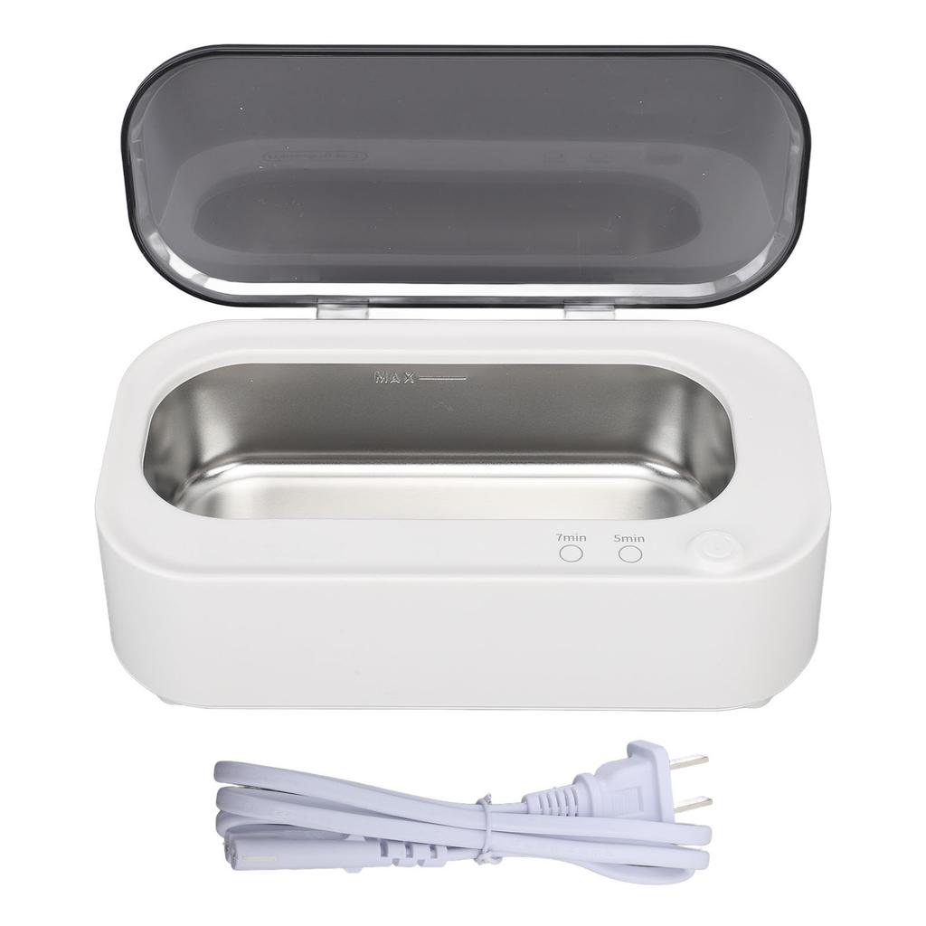 Ultrasound Jewelry Cleaner Machine 304 Stainless Steel ABS Mini Portable Eyeglasses Cleaning Machine for Watch Retainer