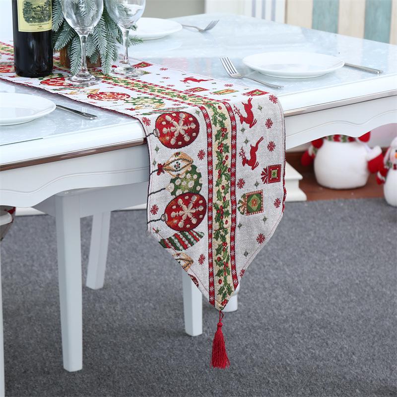 

Праздничная вязаная рождественская дорожка на стол - Декор для семейного обеденного стола