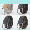 Stylish Woven Stretch Casual Men's Belt With Alloy Buckle For Fashionable Wear