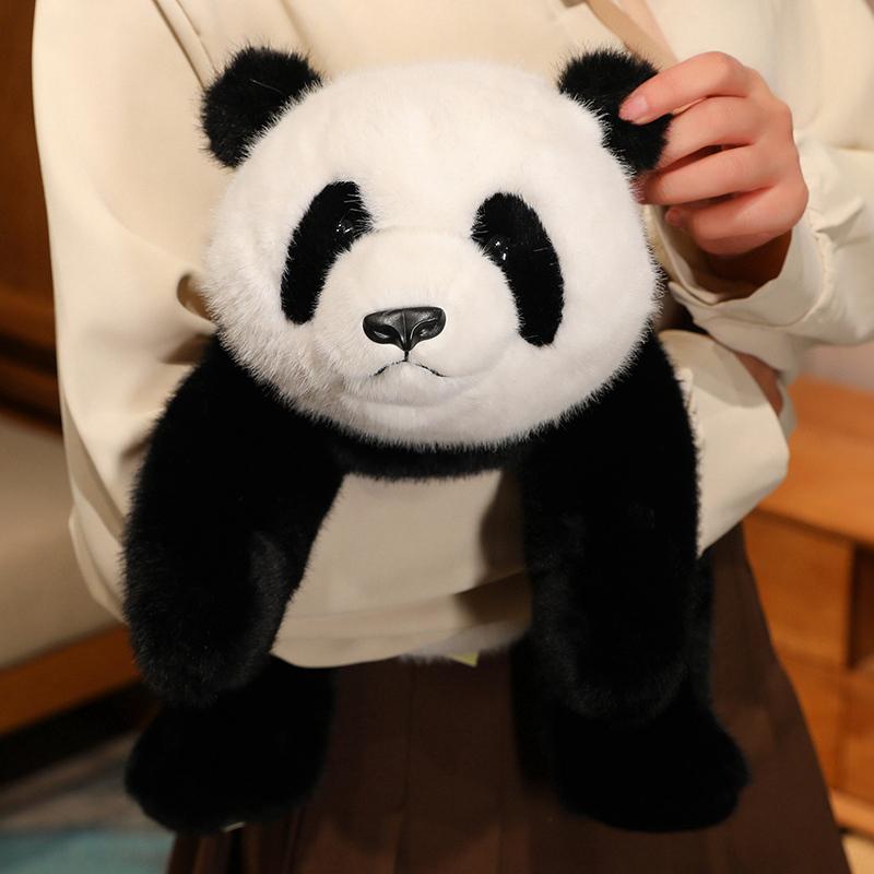Favorite Toy Girls 30/40/60Cm Simulation Creative Soft Fluffty Panda Bear Stuffed Animal Cute Plushie Doll Lie Prone Funny Toys For Xmas Gift
