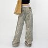 Retro Leopard High Waist Baggy Jeans Women's Casual Pockets Hip-hop Pants Spring Y2K Oversiz Panther Denim Trouser