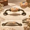 Wardrobe Drawer Pull Elegant Ceramic and Metal Furniture Handle Sturdy