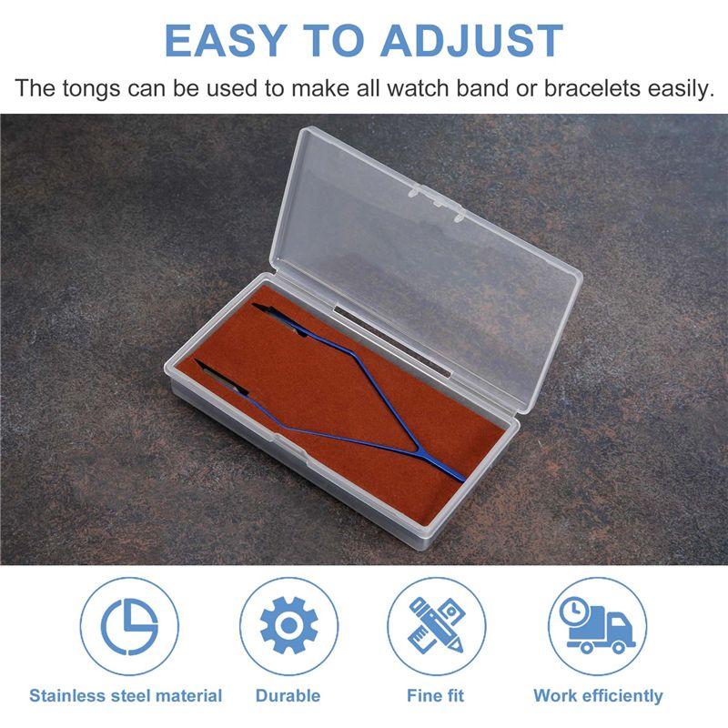 ABWR-Нержавеющая сталь 7825 V-образный пинцет для часовых пружинных штифтов Для ремонта часов синий