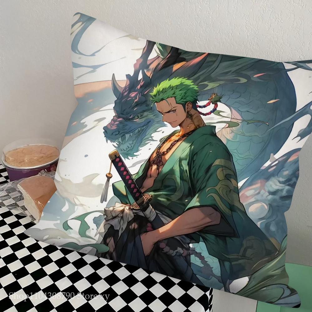 Roronoa Zoro Animation O-One P-Piece Pillow Case Square Pillow Bedroom Sofa Leisure Comfort CushionLiving Room Home Decoration