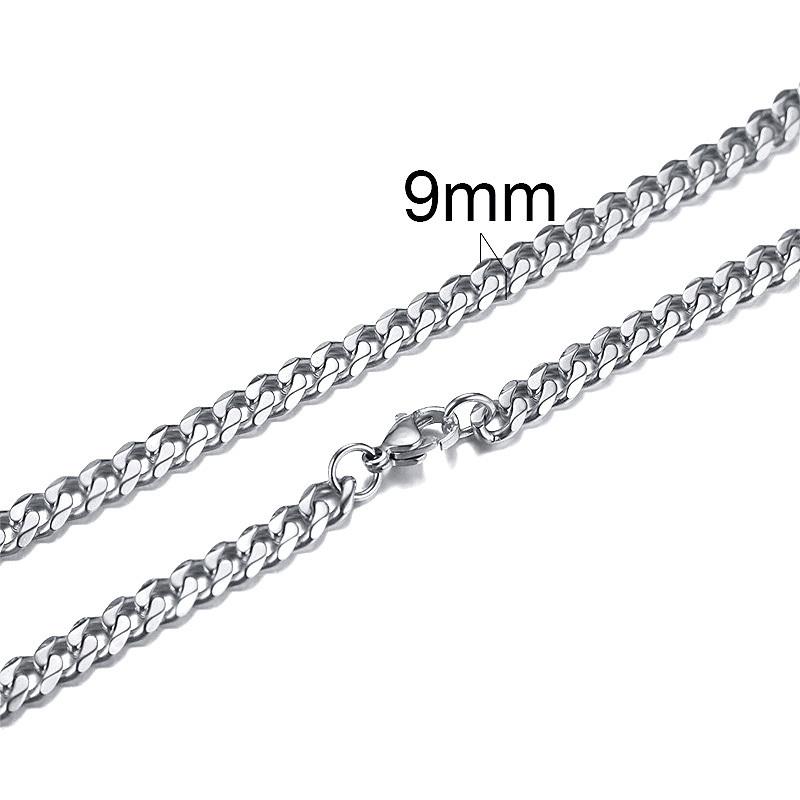 Cuban Link Chain Necklace for Men Women,3 To 7mm Stainless Steel Choker,Basic Jewelry Gift