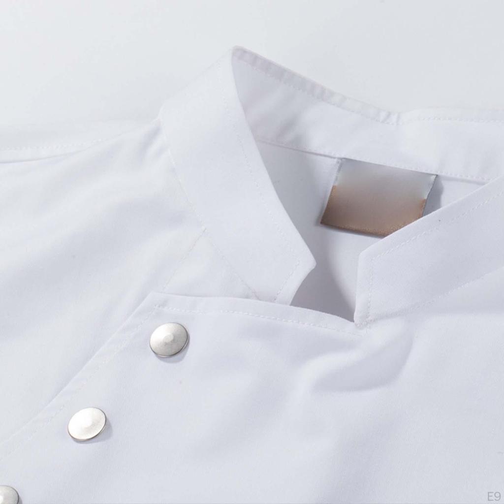Unisex Chef Coat Breathable Waiter Apparel Jacket for Food Service