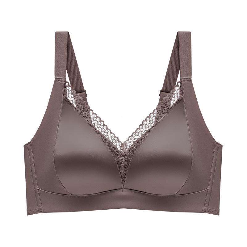 

Traceless large-breasted graphic bra with double breasts, full cup, anti-sagging bra. 2xl (recommended 65-72.5kg ) кавовий