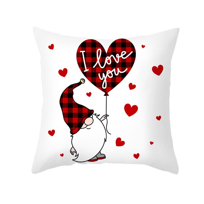 Red Cartoon Love Valentine's Day Home Pillow Car Waist Support Cushion Sofa Cushion Pillow Cover