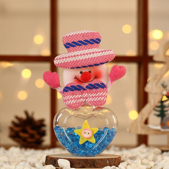 Frasco de doces de natal transparente com desenhos animados, papai noel, rena, boneco de neve, urso, tampa de plástico reutilizável, mini recipiente de doces, lembrancinhas para festa