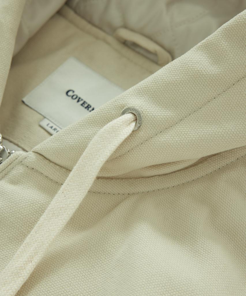 COVERNAT Heavy Oxford Hooded Jacket Cream