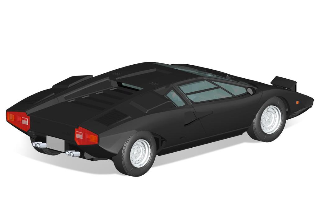 Aoshima Bunka Kyozaisha The Snap Kit Series Lamborghini Countach LP400 Black Plastic Model 1/32 Color-coded 20-F