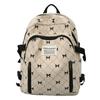 Schoolbag trendy schoolbag women's new corduroy large capacity bow printing student backpack high value backpack