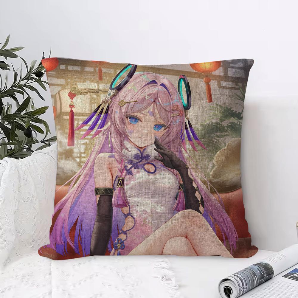 Genshin Impact Citlali Cushion Cover Eco Linen Pillow Case DoubleSided Print Breathable Durable Zipper Home Decor Gift