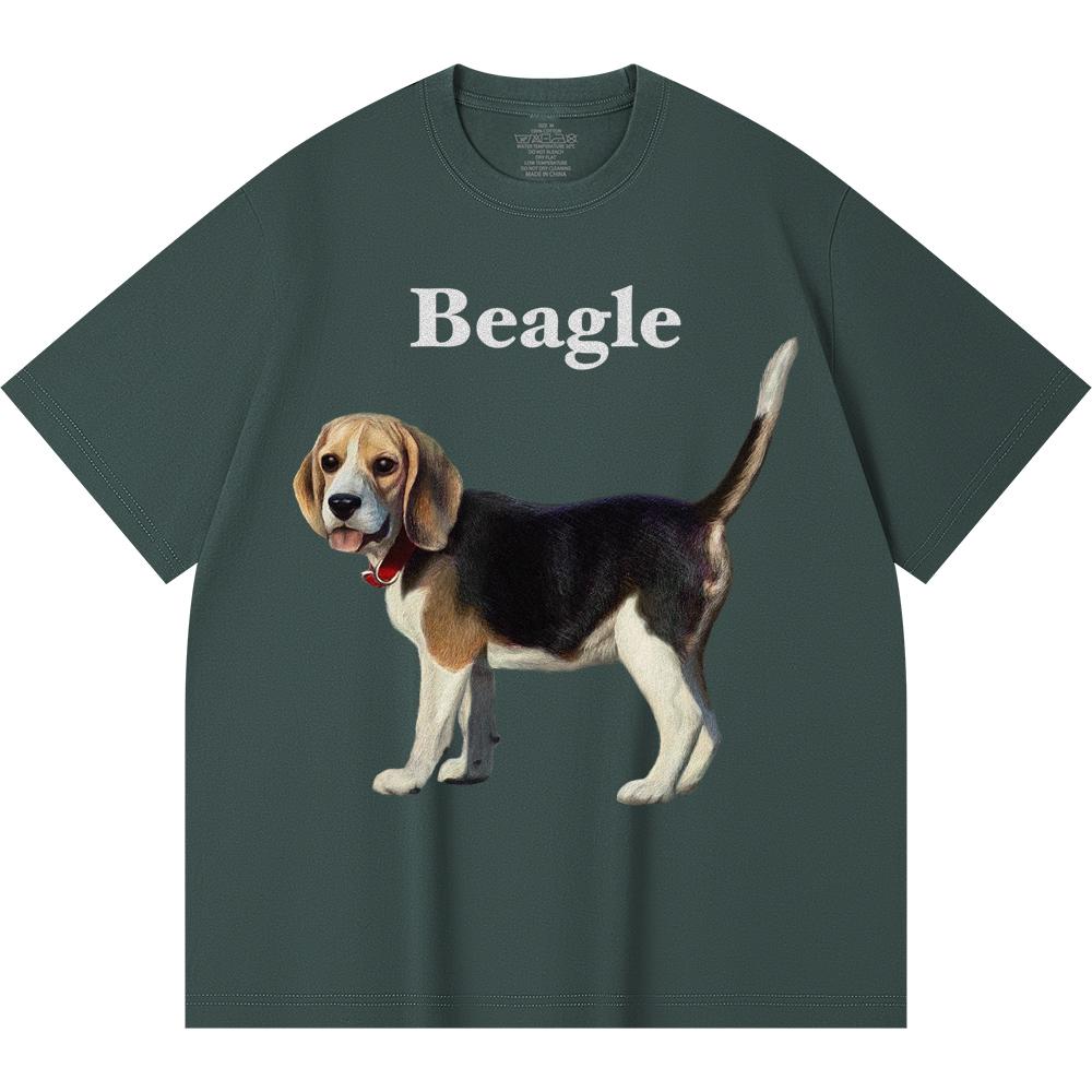 Tricou 230GSM 100% Bumbac cu Imprimeu Beagle Tricouri Amuzante Stil Harajuku Bumbac Pieptănat
