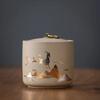 2025 New Coarse Pottery Tea Sealed Jar 9.5x10cm Water Capacity 435ml Tea Container Tea Box
