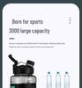Portable 3L Sports Water Bottle with Straw for Men - Large Capacity Fitness Kettle 