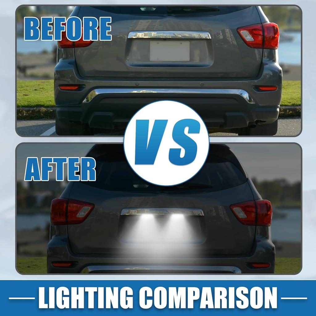Car 6000K White LED License Plate Light Assembly YL8Z13550AA 2835SMD for Mazda Miata MX-5 1999-2005 ABS Clear Black 1 Pair