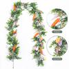 Easter Garland Artificial Spring Greenery Garland with Pastel Eggs Carrots Flowers for Farmhouse Indoor Mantle Fireplace Home Decor