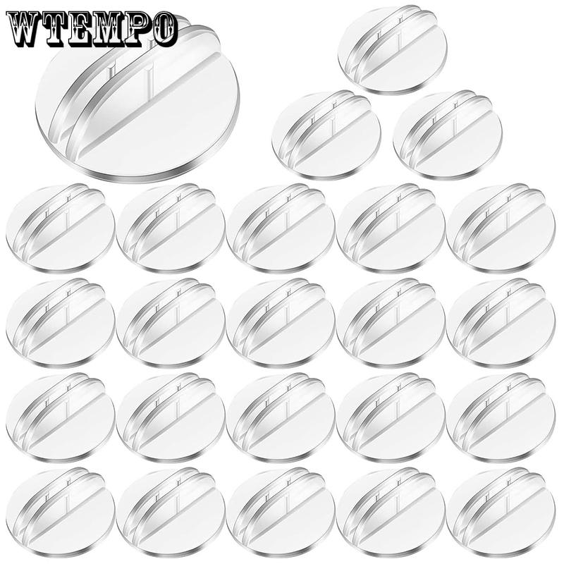 WTEMPO Mini Card Stands Place Card Holders Clear Paper Board Photo Clips Party Table Number Holders Office Business Price Tags Menus Labels