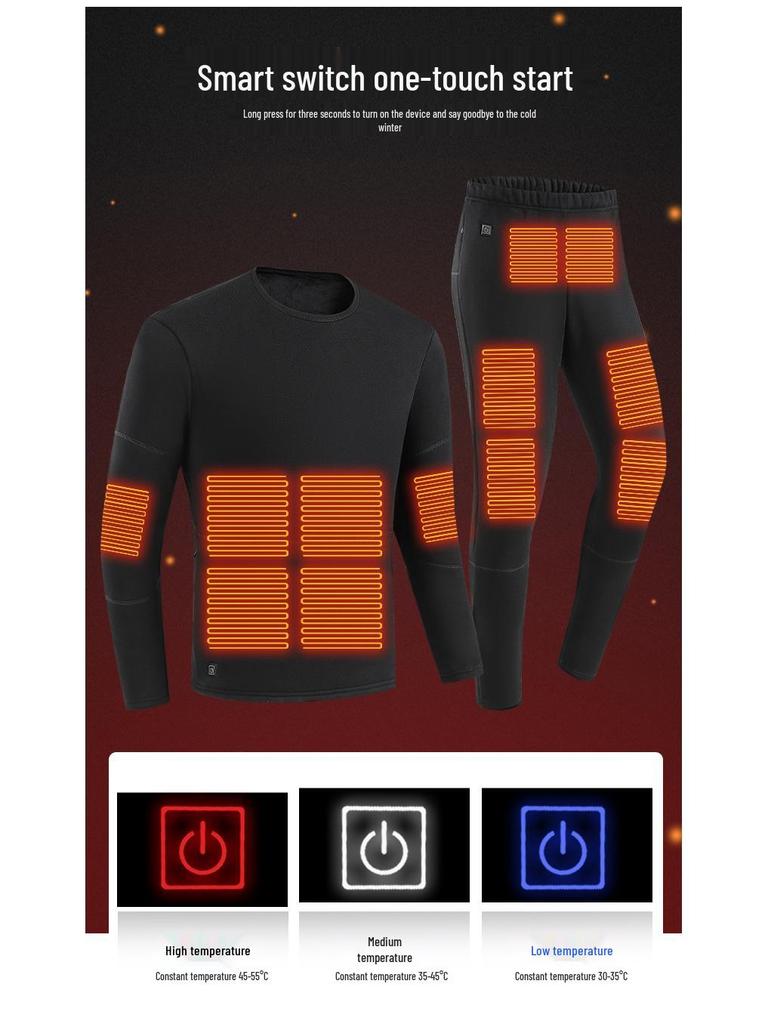 28-Zone Smart Heating Underwear Set for Men & Women: Winter Warmth & Constant Temperature