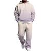 Set da uomo a 2 pezzi con felpa e pantaloni cargo con elastico in vita per abbigliamento casual