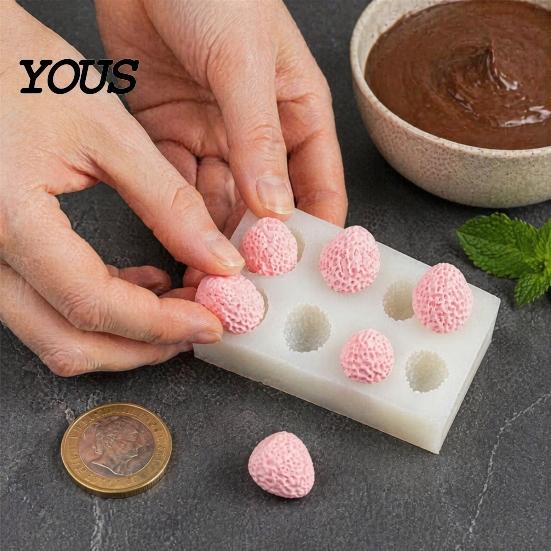 Easy Release Jelly Molds Strawberry Shaped Silicone Mold, DIY Mousse Cake Ice Cream for Chocolate Maker, Baking Resin Candle Soap Making Craft