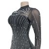C6381 European & American Fashion Women's Long Sleeve Mesh Bubble Bead Short Dress