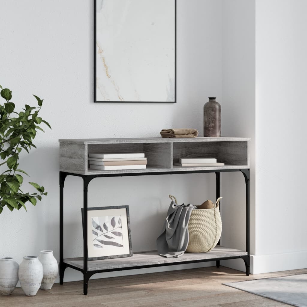 Mesa de Console Cinza Sonoma 100 x 30,5 x 75 cm Madeira de Engenharia