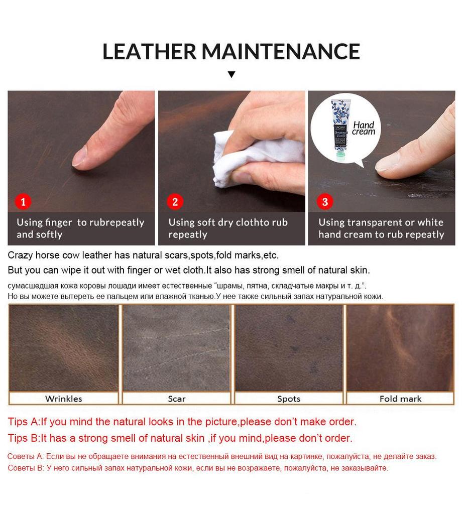 Black Angel FRID Vintage Crazy Horse Leather Automatic Card Holder with Buckle - Genuine Leather Wallet.