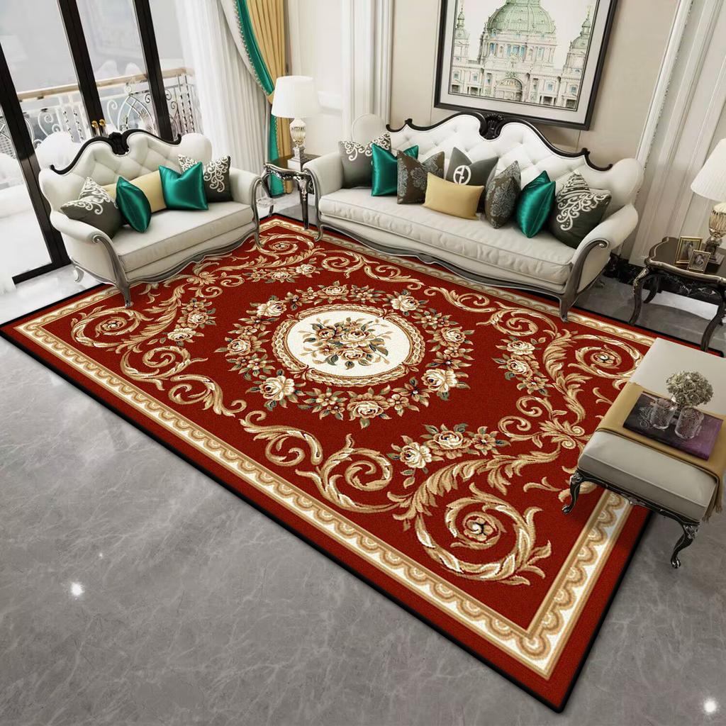 Persian Style Red Large Living Room Carpet Soft Non-slip Decoration Home Dining Room Rug Easy Clean Coffee Tables Mat Washable