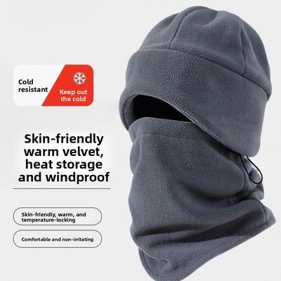 Windproof Hat Scarf Set Polar Fleece Neck Warmer New Helmet Cap  Outdoor Sports