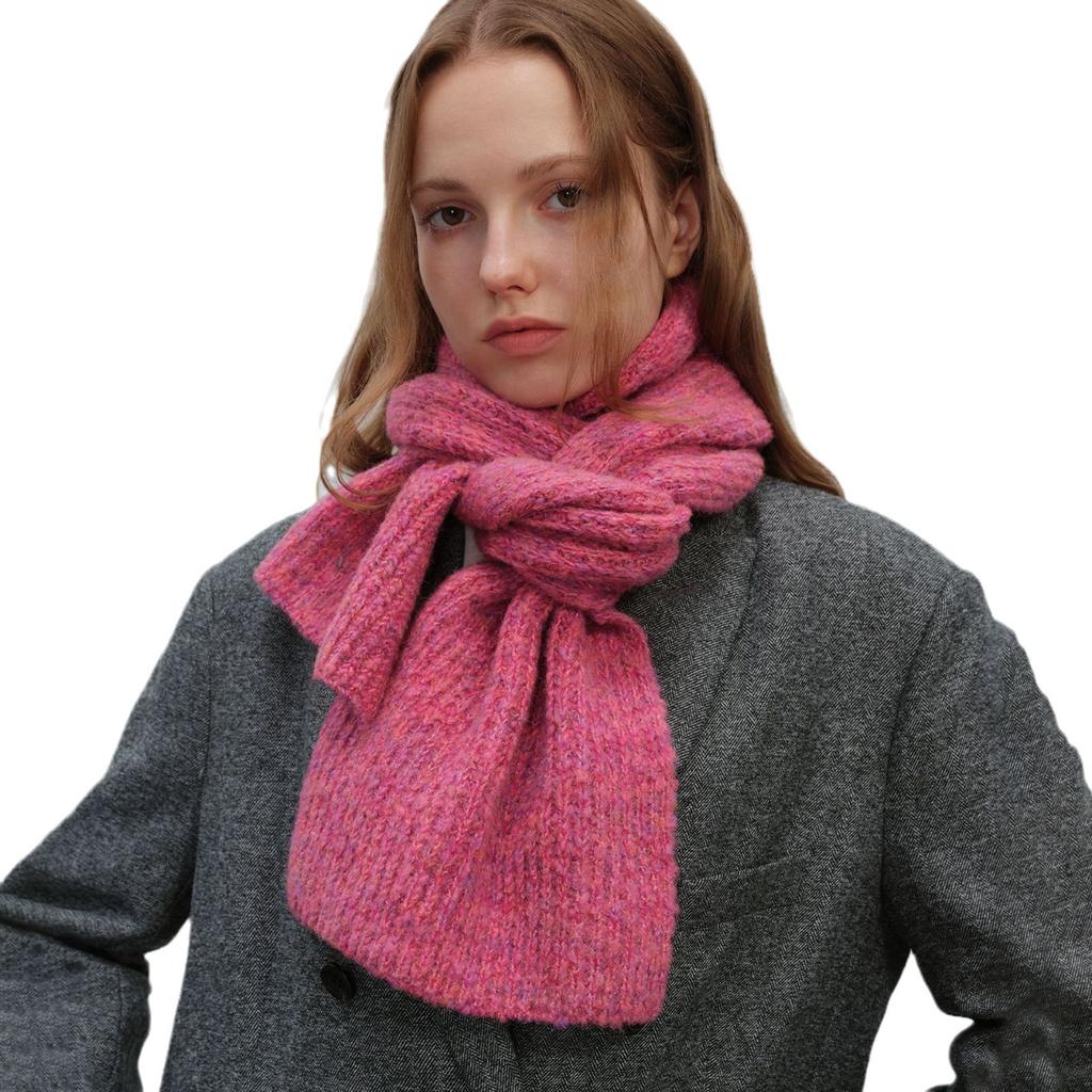 Niche design autumn and winter new unisex multi-color gradual change thickened warm fashion knitted wool scarf