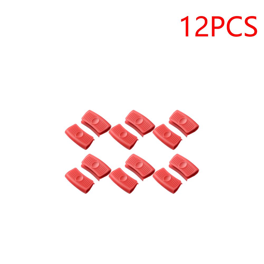8-30PCS Pot Handle Holder Heat Resistant Silicone Pot Holder Sleeve Anti Scalding Pot Holder Clip Cooking Tool Kitchen Gadgets