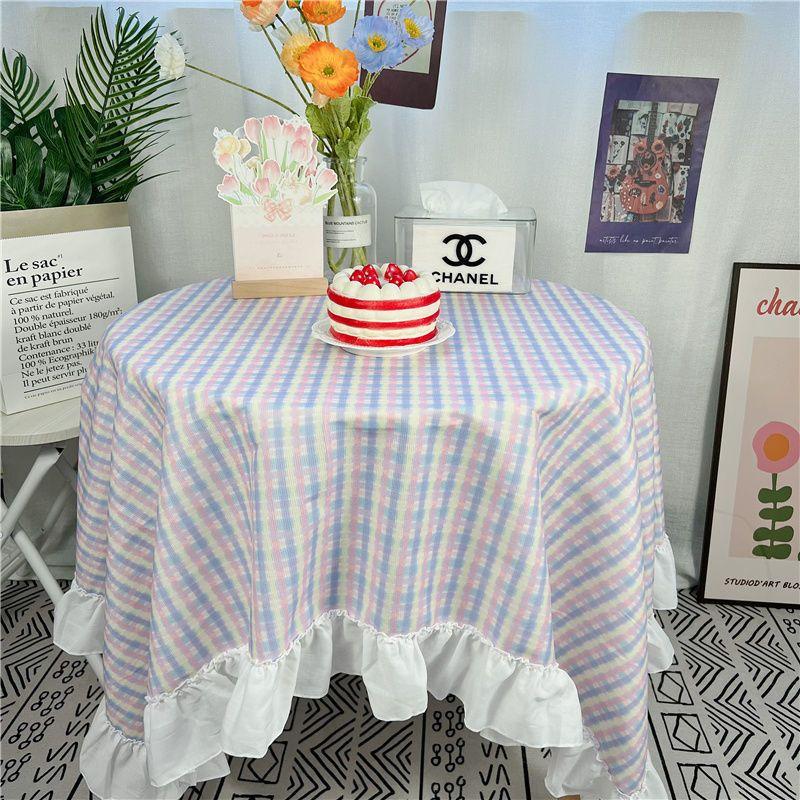 Spitze Runder Tischdecke Floraler Pastoraler Stil Picknick Party Dekorationstuch Ins Schmutzabweisend Antifouling Matte Süß