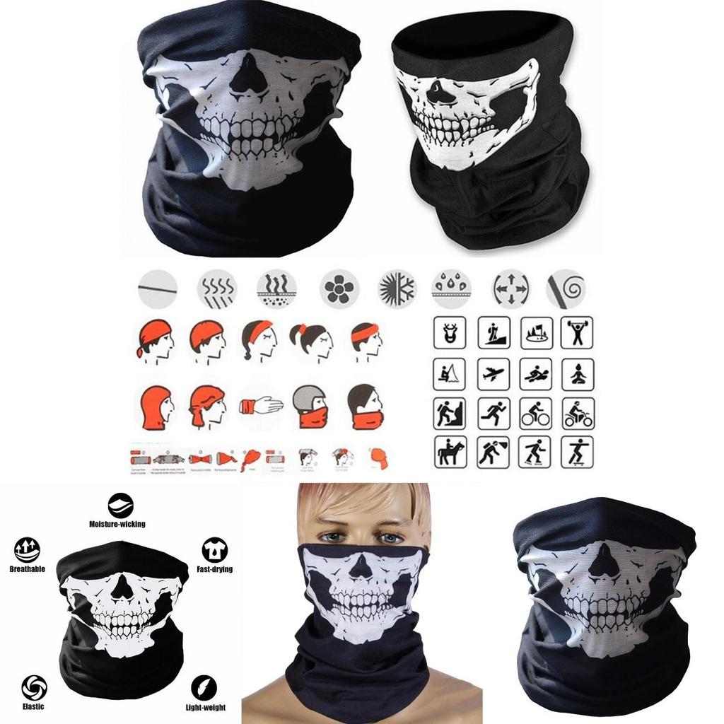 Geister Schädel Radsport Fahrradhelm Nacken Gesichtsmaske Mit Schnelltrocknender Vielseitigkeit Für Alle Jahreszeiten