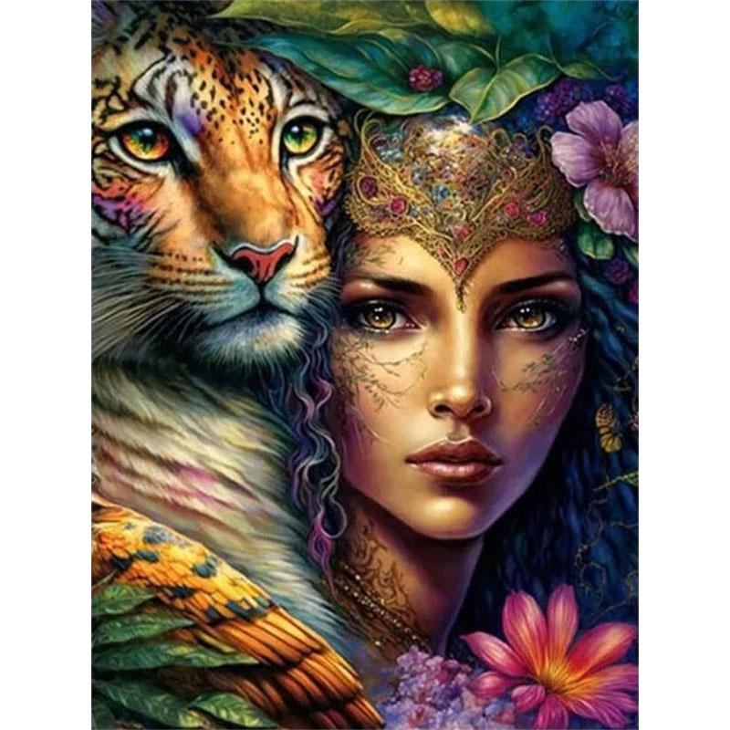 

DIY Алмазная картина Богиня природы Набор для вышивки крестом Мозаичное искусство Алмазная картина Полный круг/квадрат Алмазное украшение для дома Round 50x70cm