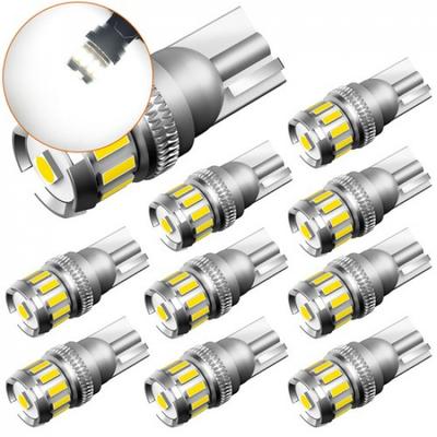 10x Led T10-3030-smd Canbus Free Error Car License Plate Light Side Wedge Lamps