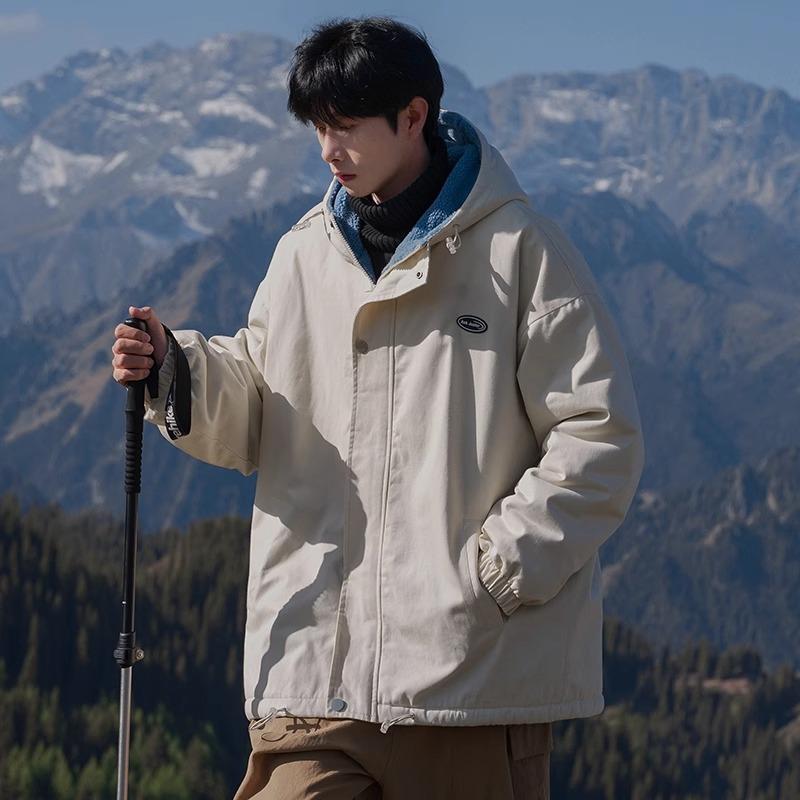 Lamb Velvet Jacket for Men In Autumn and Winter New Cotton Coat Thickened Cotton Coat Casual Work Clothes Cotton Jacket