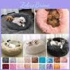 Cama Calmante de Pelúcia para Cão Gato Animal de Estimação Almofada Macia e Confortável para Sono Repousante e Suporte