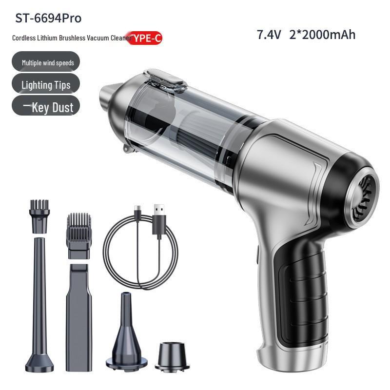 High-Power Portable Wireless Vacuum Cleaner for Car and Home