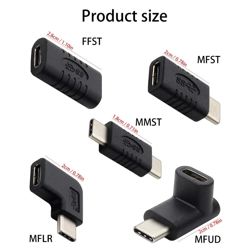 USB C Adapter Type C Coupler Supports 60W Fast Charging and Efficient Data Transfer Male to Female/Male
