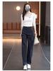 Women's Retro Casual Wide-Leg Cargo Pants - 2026 Spring/Autumn High-Waisted, Slimming, Floor-Length Banana Pants
