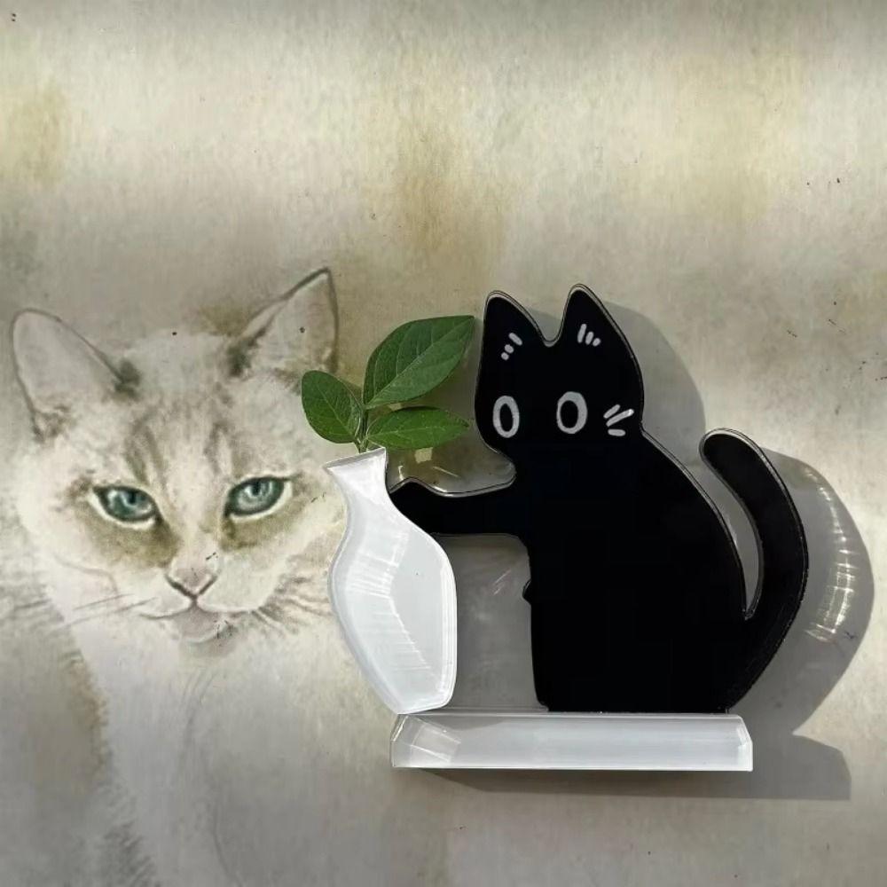 Kreativer Katzenhaarsammler Schwarze Katze Schiebt Kühlschrankmagnet Vasendekor Bürodekoration