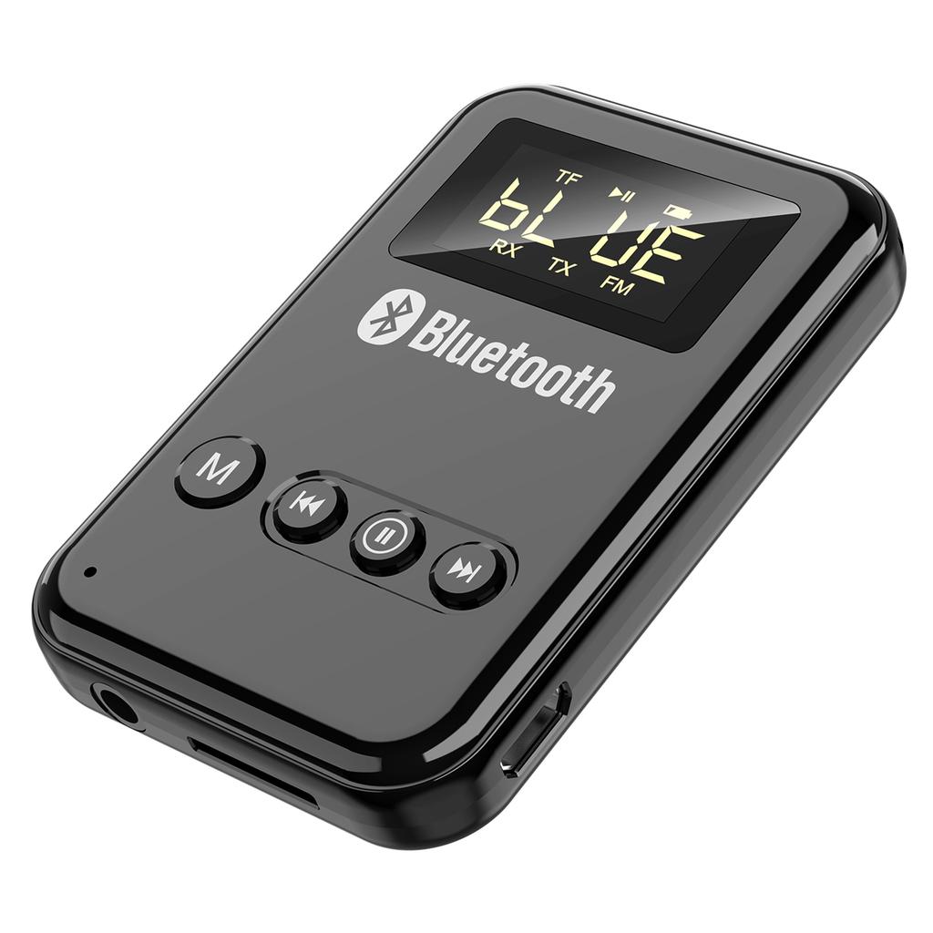 2in 1 Bluetooth 5.0 Transmitter Receiver Wireless O Adapter Car FM Digital Display