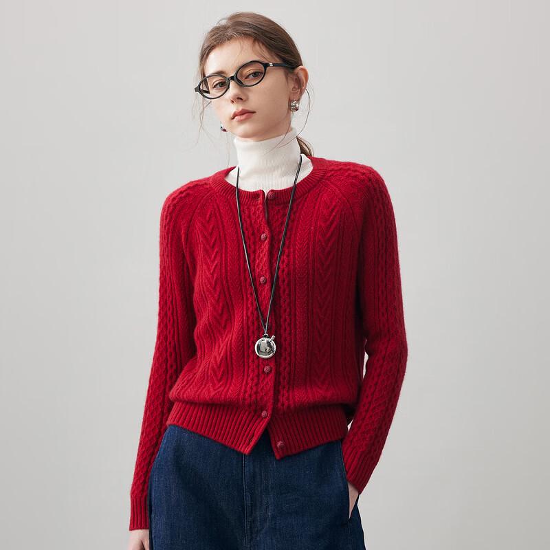 Women's Cable Knit Cashmere Cardigan