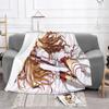 Niedlicher Asuna Yuuki Deckenbezug, Flanell, Sword Art Online Anime, weiche Überwurfdecken für Auto, Sofa, Couch, Schlafzimmer, Steppdecke