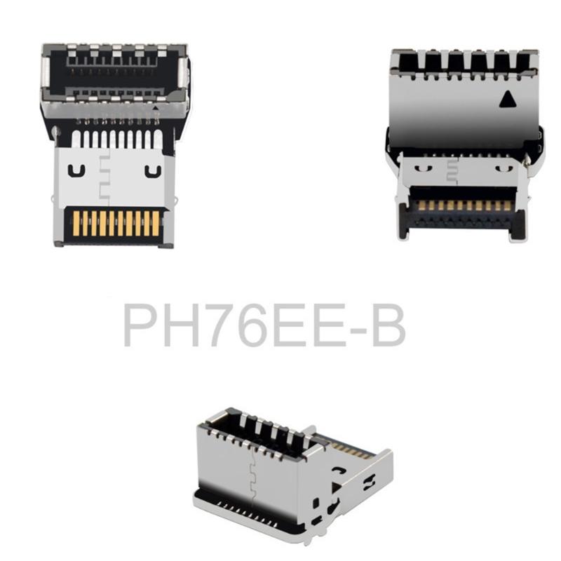 90 Degree L Shaped USB3.1 Type E to Type C Converter Optimizes Internal Cable Management PH76EE A / PH76EE B