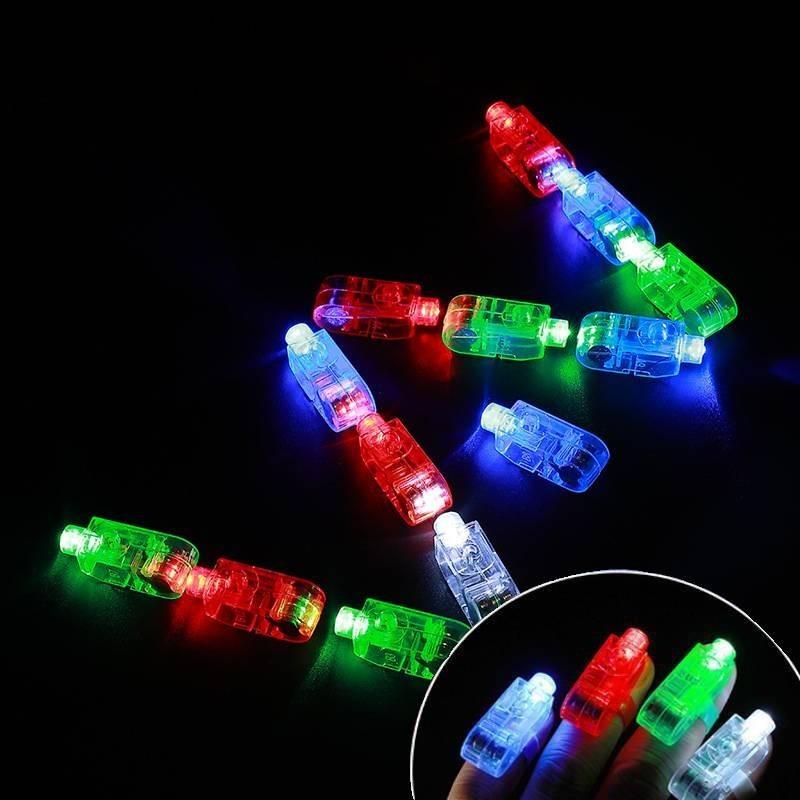 Colorful Led Finger Lights For Festive Cheering Plastic Laser Ring Props Bulk Supply