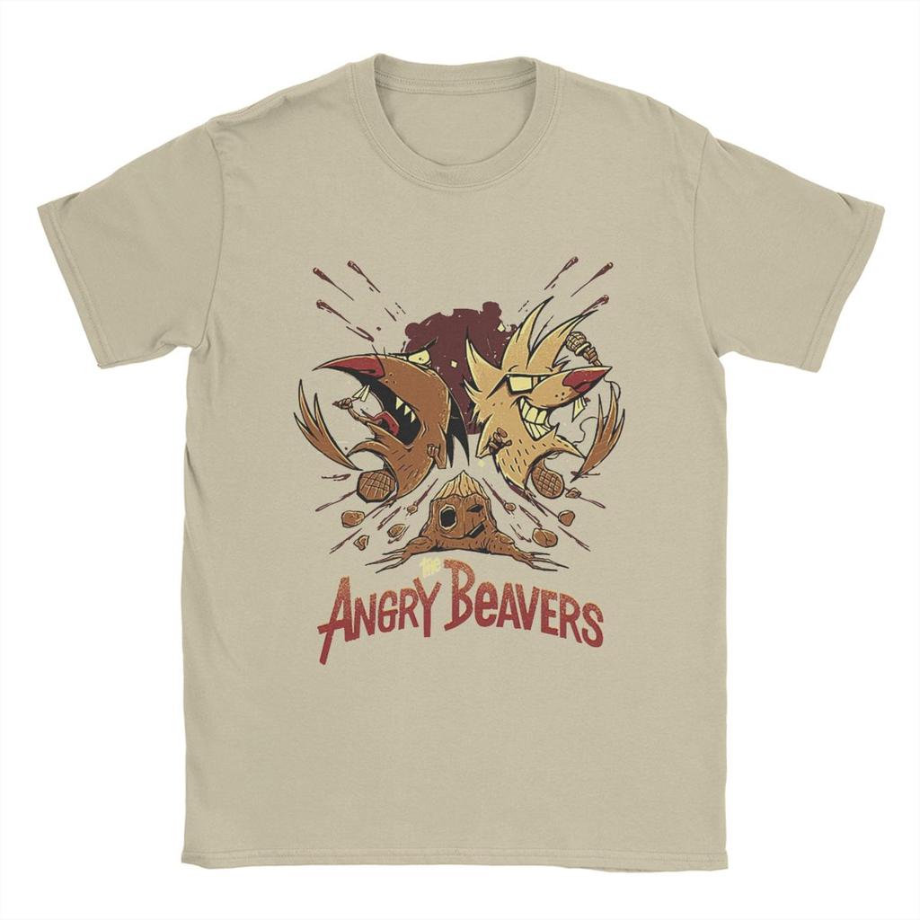 Men's T-Shirts Angry Beavers Funny Cotton Tees Short Sleeve T Shirts Round Collar Tops Summer